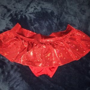 iheartraves holographic red skirt